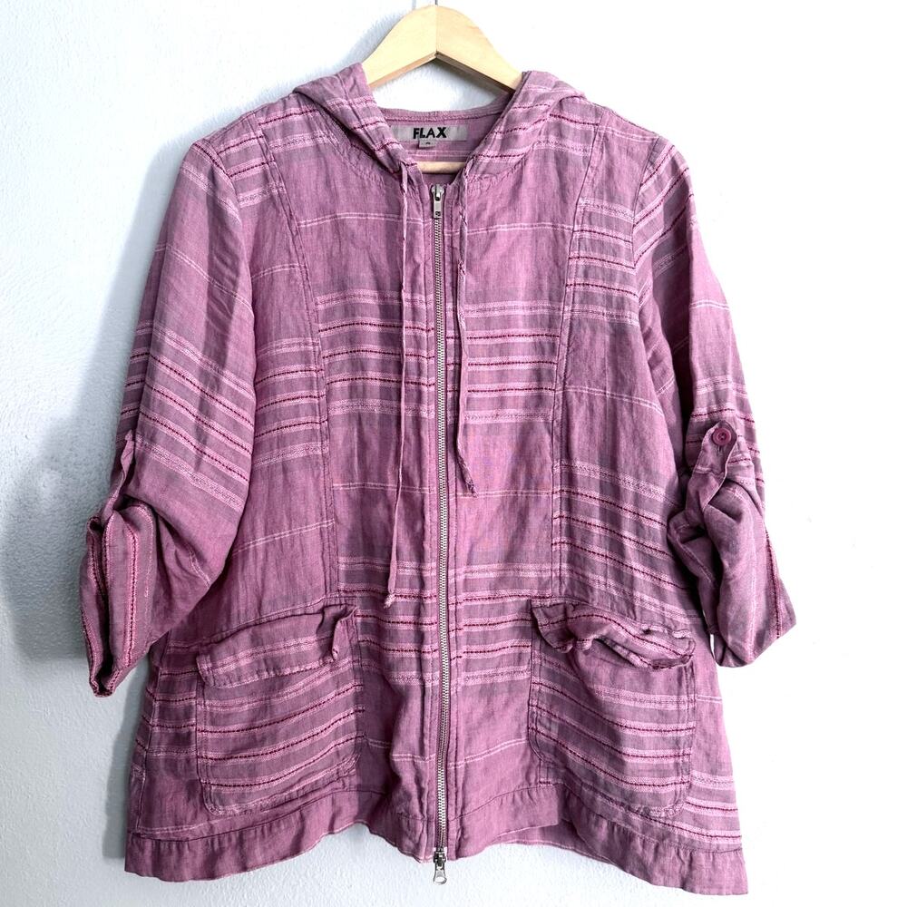FLAX by Mauve Hooded Zip Jacket